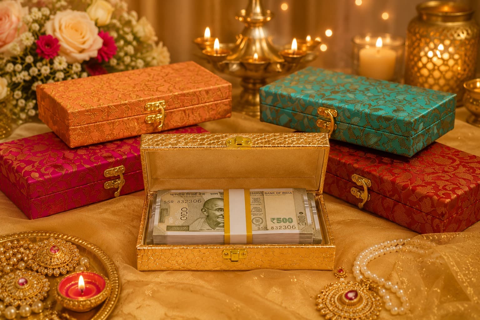 Banarasi Brocade Shagun Keepsake Chest